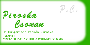piroska csoman business card
