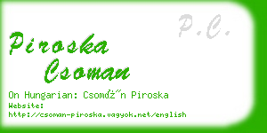 piroska csoman business card